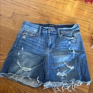 Judy Blue Distressed Blue Jean Shorts
